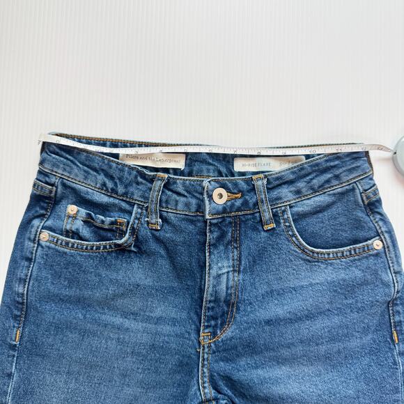 Anthropologie Pilcro Flare Jeans Women’s 26 Floral Embroidered Naturecore Boho - Picture 9 of 16